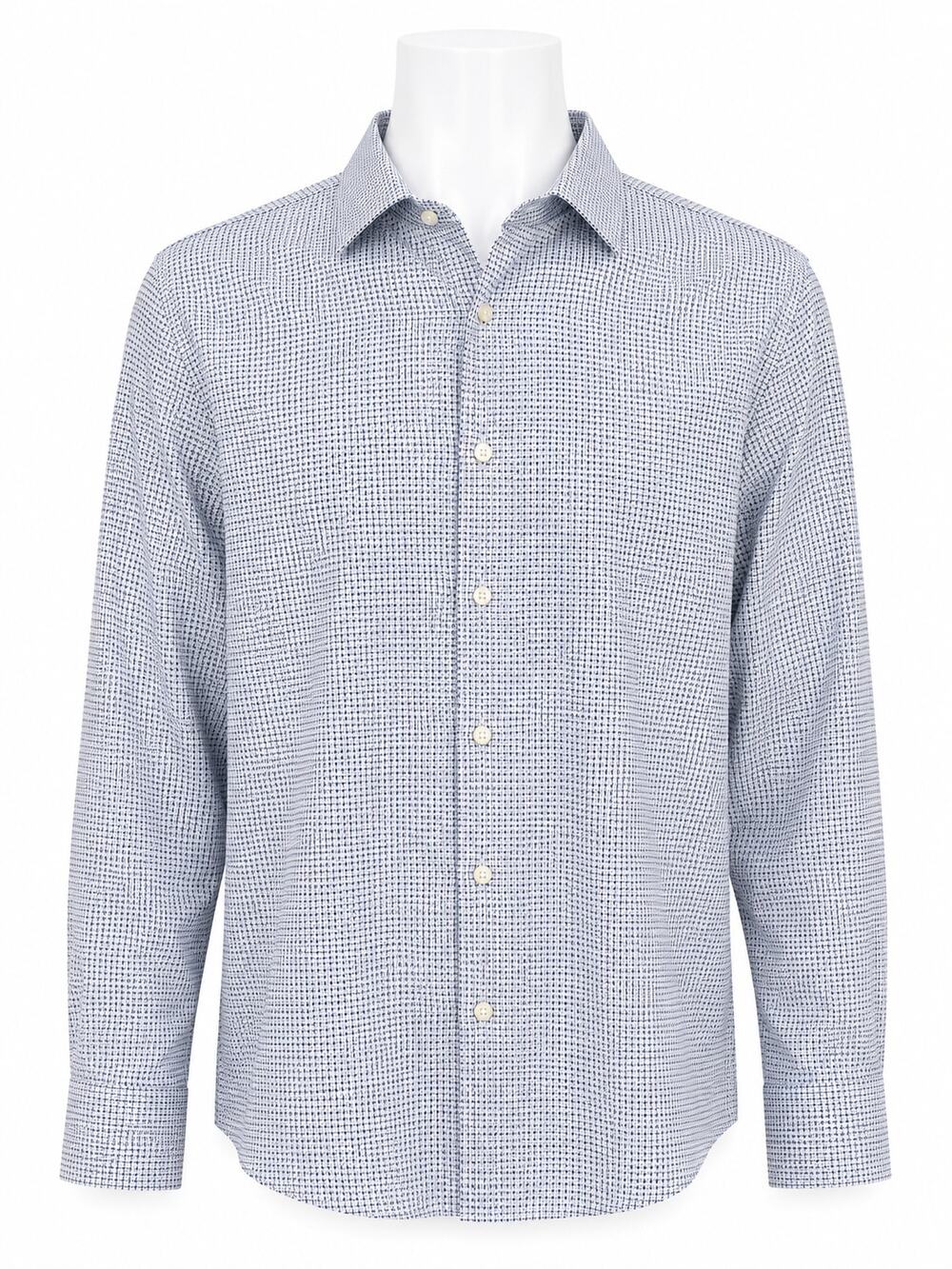 Banana Republic Non Iron Untucked Fit Blue Geometric Button Shirt NWT Mens XXL